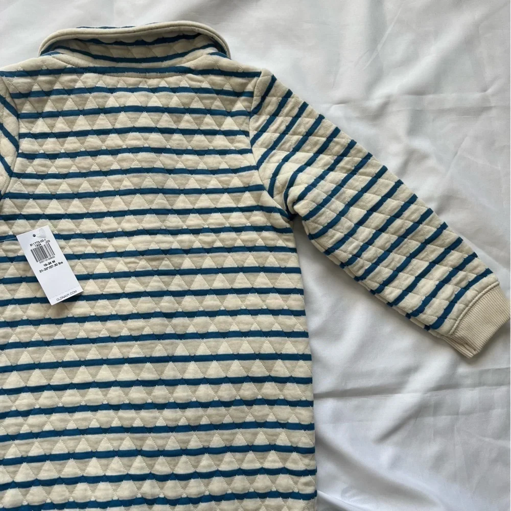 Old Navy Unisex Striped Blue and White Quilted Kids One Piece Size 18-24 Months